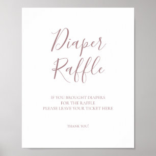 Póster Letrero de Rifa de Pañales para Baby Shower con te