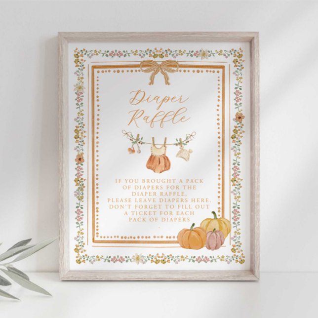 Póster Letrero de Rifa de Pañales para Baby Shower de Caí (Subido por el creador)