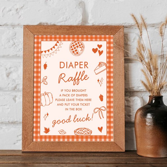 Póster Letrero de Rifa de Pañales para Baby Shower de Cut (Subido por el creador)