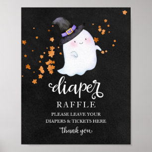 Póster Letrero de Rifa de Pañales para Baby Shower de Hal