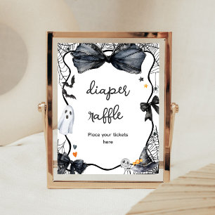 Póster Letrero de Rifra de Pañales para Baby Shower de Bo