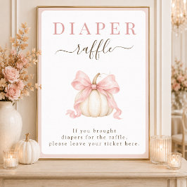 Póster Letrero de Rifra de Pañales para Baby Shower de Ca