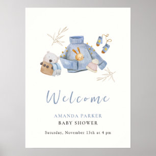 Póster Letrero de ropa de invierno Juguetes Chica de Baby