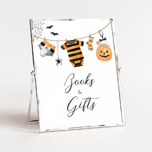 Póster Letrero de Ropa Tendida de Libros y Regalos de Un 