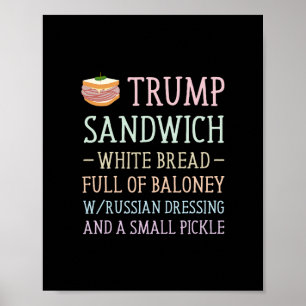 Póster Letrero De Sandwich Anti Trump Divertido 