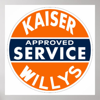 Póster Letrero de servicio Kaiser Willys vintage
