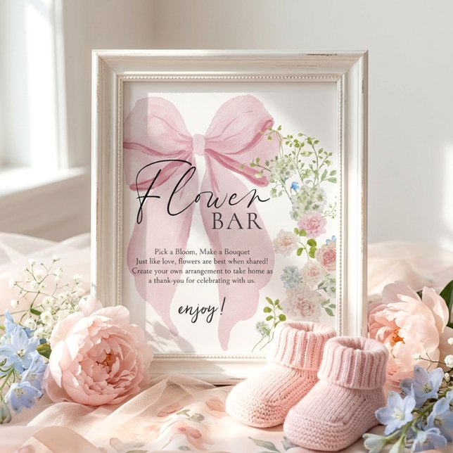Póster Letrero de Shower de Bebé de Barra de Flores (Subido por el creador)