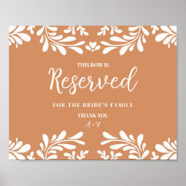 Póster Letrero de Silla Reservada para Boda Mexicana de T