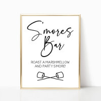 Letrero de S'Mores Bar Marshmallow ¡Vamos a la Fie