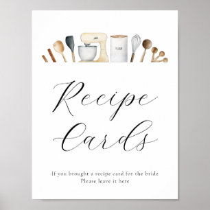 Póster Letrero de tarjeta de receta