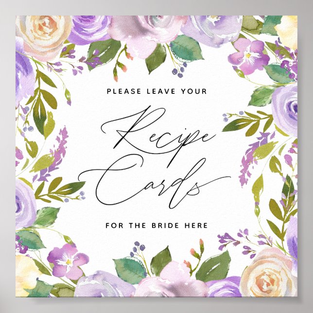 Póster Letrero de tarjeta de receta de escritura a mano c (Frente)