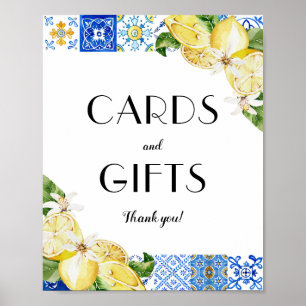 Póster Letrero de Tarjeta y Regalo de Limones de Baldosa