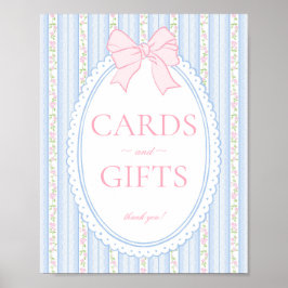 Póster Letrero de tarjeta y regalos florales elegantes vi