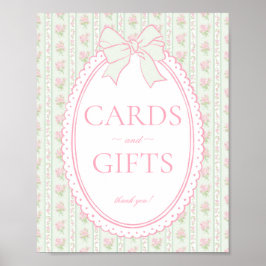 Póster Letrero de tarjeta y regalos florales elegantes vi