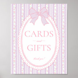 Póster Letrero de tarjeta y regalos florales elegantes vi