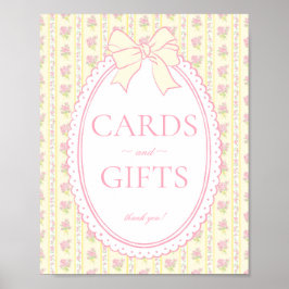 Póster Letrero de tarjeta y regalos florales elegantes vi