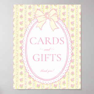 Póster Letrero de tarjeta y regalos florales elegantes vi