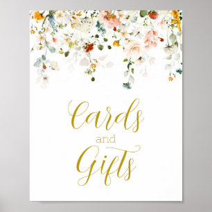 Póster Letrero de tarjetas y regalos Amor en flor