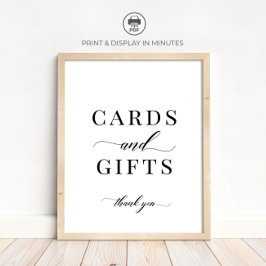 Póster Letrero de Tarjetas y Regalos Clásico Elegante Mod