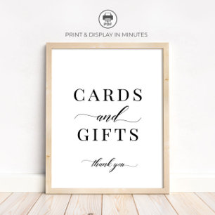 Póster Letrero de Tarjetas y Regalos Clásico Elegante Mod