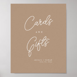 Póster Letrero de Tarjetas y Regalos con Escritura Minima