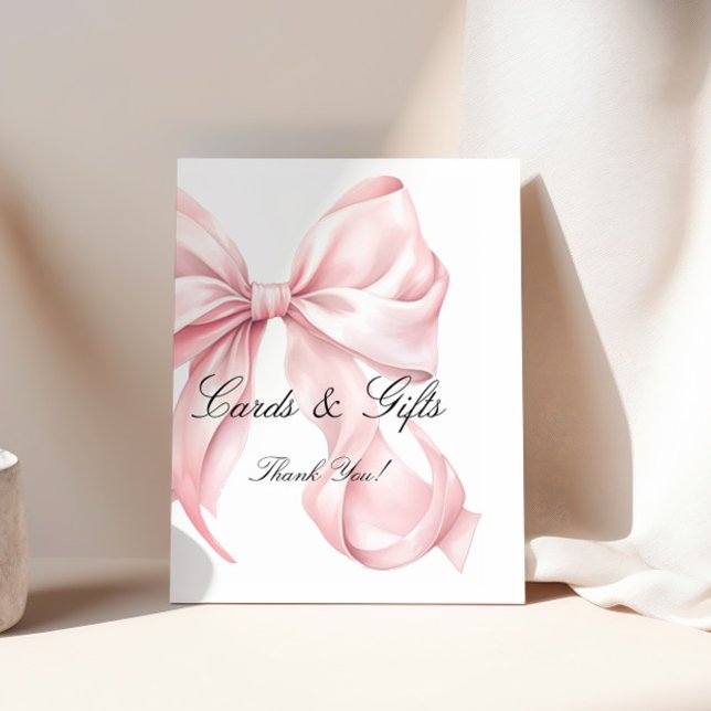 Póster Letrero de tarjetas y regalos con lazo rosa (Subido por el creador)
