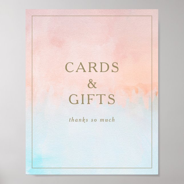Póster Letrero de Tarjetas y Regalos de Acuarela de Atard (Frente)