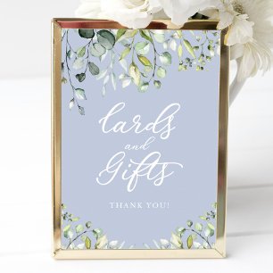 Póster Letrero de tarjetas y regalos de acuarela verde