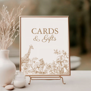 Póster Letrero de Tarjetas y Regalos de Baño de Bebé Toil