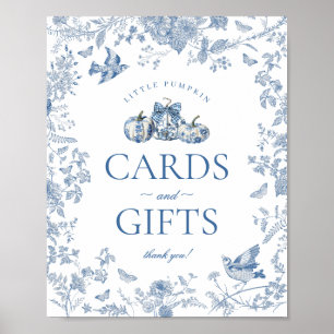 Póster Letrero de tarjetas y regalos de calabaza de toile