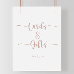 Póster Letrero de Tarjetas y Regalos de Caligrafía en Ros