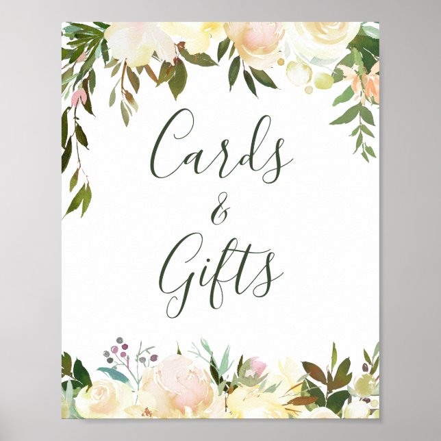 Póster Letrero de tarjetas y regalos de flores de vegetac (Frente)