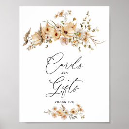 Póster Letrero de Tarjetas y Regalos de Flores Silvestres