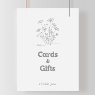Póster Letrero de tarjetas y regalos de flores silvestres