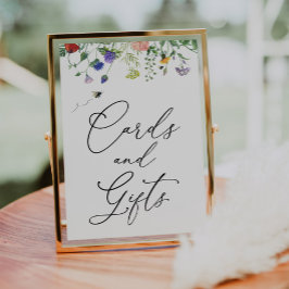 Póster Letrero de tarjetas y regalos de flores silvestres