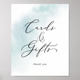 Póster Letrero de Tarjetas y Regalos de Lavado con Acuare