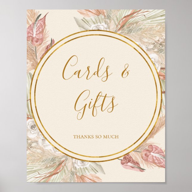 Póster Letrero de Tarjetas y Regalos de Marfil Botánico T (Frente)