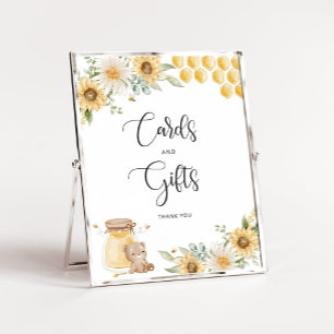 Póster Letrero de tarjetas y regalos de oso de miel de ab