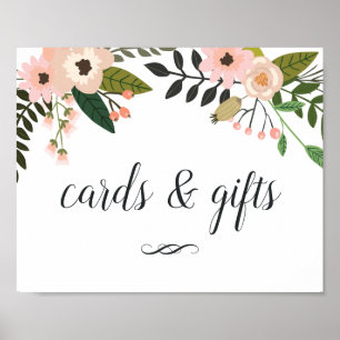 Póster Letrero de tarjetas y regalos de Peach Meadow