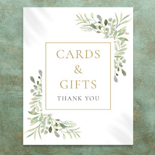 Póster Letrero de Tarjetas y Regalos de Vegetación en Acu