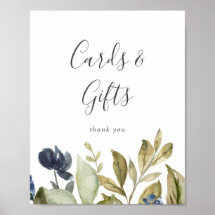 Póster Letrero de Tarjetas y Regalos de Verdor de Otoño