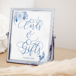 Póster Letrero de tarjetas y regalos elegantes con flores