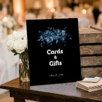 Letrero de Tarjetas y Regalos Florales Azul de la