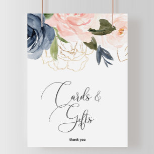 Póster Letrero de tarjetas y regalos florales de otoño