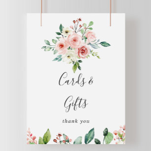 Póster Letrero de tarjetas y regalos florales de otoño el