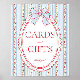 Póster Letrero de Tarjetas y Regalos Florales Elegantes V