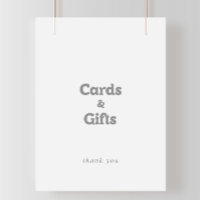 Letrero de tarjetas y regalos minimalistas formale