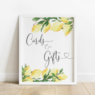 Póster Letrero de Tarjetas y Regalos Modern Lemon