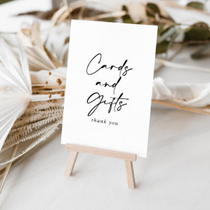 Póster Letrero de tarjetas y regalos modernos y elegantes