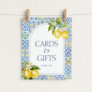 Póster Letrero de tarjetas y regalos para baby shower de 